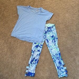 Lilly Pulitzer BUNDLE ATHLETIC LEGGINGS AND T SHIRT